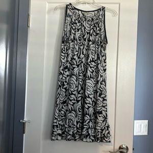 Cute navy blue and white tank dress with clear sequence